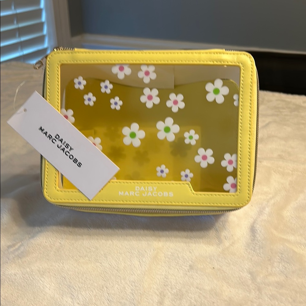 Marc Jacobs Yellow Floral Transparent Pouch
